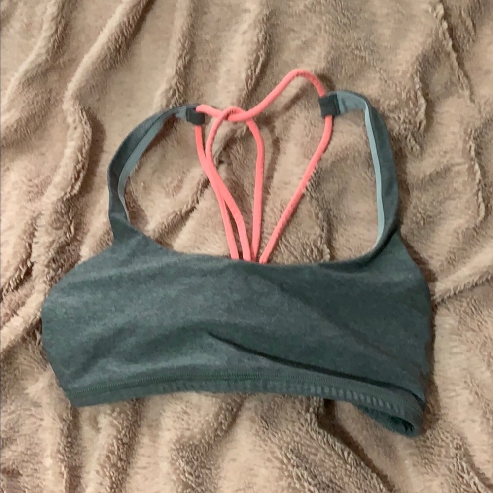 Pink and gray lululemon bra